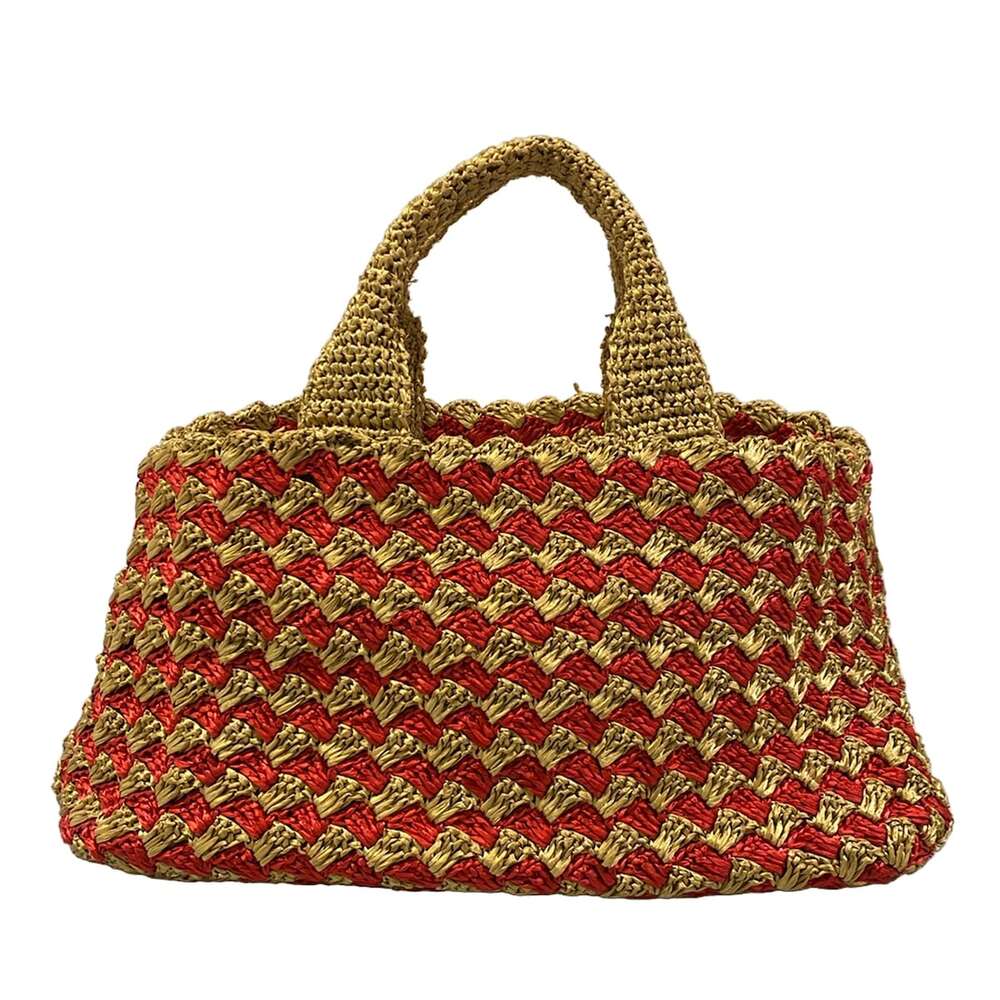 Prada Tote Bag Beige Red - Picture 3 of 15